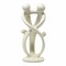 Natural Hand-Carved White Soapstone Family Sculpture 8” Tall Figurine with 2 Parents and 2 Kids